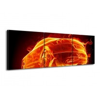Glas schilderij Auto | Goud, Rood, Geel | 150x50cm 3Luik