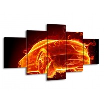 Glas schilderij Auto | Goud, Rood, Geel | 150x80cm 5Luik