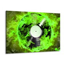 Glas schilderij Muziek | Groen, Zwart | 100x70cm 1Luik