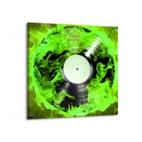 Glas schilderij Muziek | Groen, Zwart | 50x50cm 1Luik