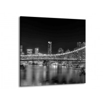 Glas schilderij New York | Grijs, Zwart | 50x50cm 1Luik