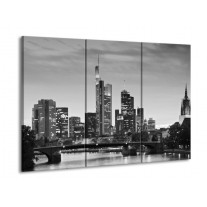 Glas schilderij Gebouw | Grijs, Zwart, Wit | 90x60cm 3Luik