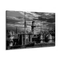 Glas schilderij Gebouw | Grijs, Zwart, Wit | 90x60cm 3Luik