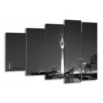 Glas schilderij Rotterdam | Grijs, Zwart, Wit | 150x100cm 5Luik