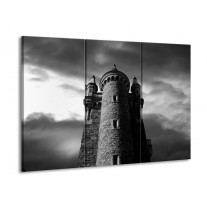 Glas schilderij Toren | Grijs, Zwart, Wit | 90x60cm 3Luik
