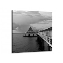 Canvas schilderij Brug | Grijs, Zwart, Wit | 70x70cm 1Luik