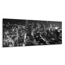 Glas schilderij New York | Zwart, Grijs | 145x58cm 1Luik