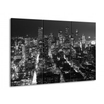 Glas schilderij New York | Zwart, Grijs | 90x60cm 3Luik