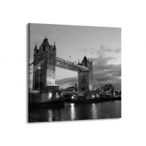 Glas schilderij Brug | Grijs, Zwart, Wit | 70x70cm 1Luik