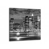 Canvas schilderij New York | Grijs, Zwart, Wit | 70x70cm 1Luik