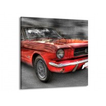 Canvas schilderij Mustang | Rood, Zwart | 70x70cm 1Luik