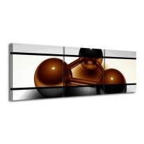 Glas schilderij Ballen | Sepia, Bruin | 150x50cm 3Luik
