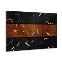 Glas schilderij Vis | Sepia, Bruin | 90x60cm 3Luik