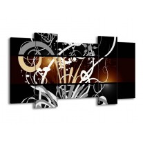 Canvas schilderij Abstract | Sepia, Bruin | 120x65 5Luik