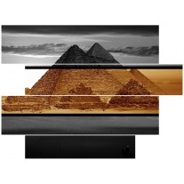 Glas schilderij Piramide | Sepia, Bruin | 115x85cm 4Luik