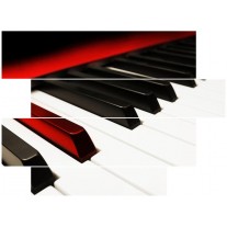 Canvas schilderij Piano | Zwart, Wit, Rood | 115x85cm 4Luik