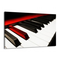 Canvas schilderij Piano | Zwart, Wit, Rood | 140x90cm 1Luik