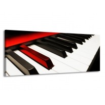 Canvas schilderij Piano | Zwart, Wit, Rood | 145x58cm 1Luik