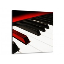 Canvas schilderij Piano | Zwart, Wit, Rood | 50x50cm 1Luik