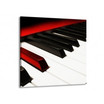 Canvas schilderij Piano | Zwart, Wit, Rood | 70x70cm 1Luik