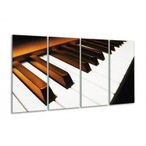 Glas schilderij Piano | Bruin, Zwart, Wit | 160x80cm 4Luik
