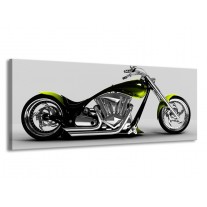 Canvas schilderij Motor | Grijs, Zwart, Groen | 145x58cm 1Luik