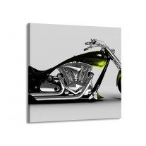 Canvas schilderij Motor | Grijs, Zwart, Groen | 50x50cm 1Luik