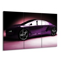 Glas schilderij Auto | Paars, Zwart, Wit | 165x100cm 3Luik