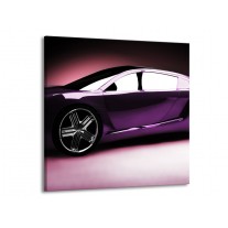 Canvas schilderij Auto | Paars, Zwart, Wit | 50x50cm 1Luik