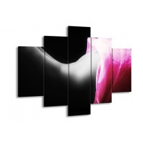 Glas schilderij Lichaam | Zwart, Wit, Roze | 150x105cm 5Luik