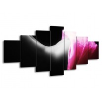 Canvas schilderij Lichaam | Zwart, Wit, Roze | 210x100cm 7Luik
