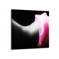 Glas schilderij Lichaam | Zwart, Wit, Roze | 50x50cm 1Luik