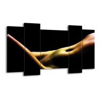 Canvas schilderij Lichaam | Zwart, Groen, Goud | 120x65 5Luik