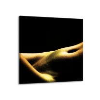Glas schilderij Lichaam | Zwart, Groen, Goud | 50x50cm 1Luik