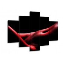 Canvas schilderij Vrouw | Rood, Zwart | 150x105cm 5Luik