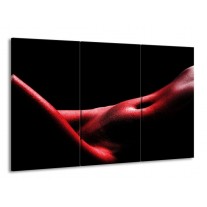 Glas schilderij Vrouw | Rood, Zwart | 165x100cm 3Luik