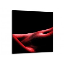 Glas schilderij Vrouw | Rood, Zwart | 50x50cm 1Luik