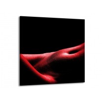 Glas schilderij Vrouw | Rood, Zwart | 70x70cm 1Luik