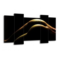 Canvas schilderij Lichaam | Zwart, Groen, Goud | 120x65 5Luik