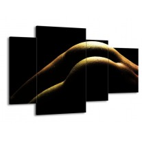 Glas schilderij Lichaam | Zwart, Groen, Goud | 120x75cm 4Luik