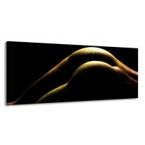 Glas schilderij Lichaam | Zwart, Groen, Goud | 145x58cm 1Luik