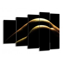 Canvas schilderij Lichaam | Zwart, Groen, Goud | 150x100cm 5Luik