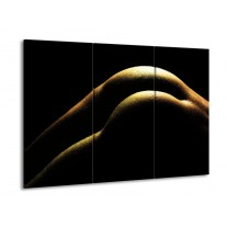 Glas schilderij Lichaam | Zwart, Groen, Goud | 90x60cm 3Luik
