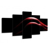 Canvas schilderij Lichaam | Zwart, Rood | 150x80cm 5Luik