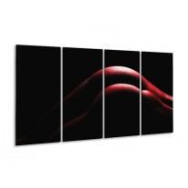Glas schilderij Lichaam | Zwart, Rood | 160x80cm 4Luik