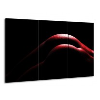 Glas schilderij Lichaam | Zwart, Rood | 165x100cm 3Luik