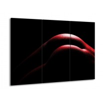 Glas schilderij Lichaam | Zwart, Rood | 90x60cm 3Luik