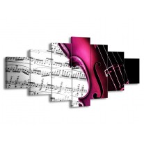 Glas schilderij Instrument | Zwart, Wit, Roze | 210x100cm 7Luik