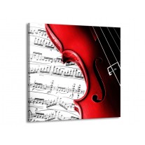 Canvas schilderij Instrument | Zwart, Wit, Rood | 70x70cm 1Luik