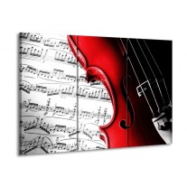 Canvas schilderij Instrument | Zwart, Wit, Rood | 90x60cm 3Luik
